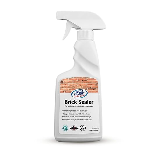 Rainguard Water Sealers Brick Sealer Spray, Penetrating Protection Against Rain and Moisture Damage, for All Brick & Mortar Surfaces, Silane/Siloxane Waterproofer, Natural Finish, Ready-to-Use, 16 oz