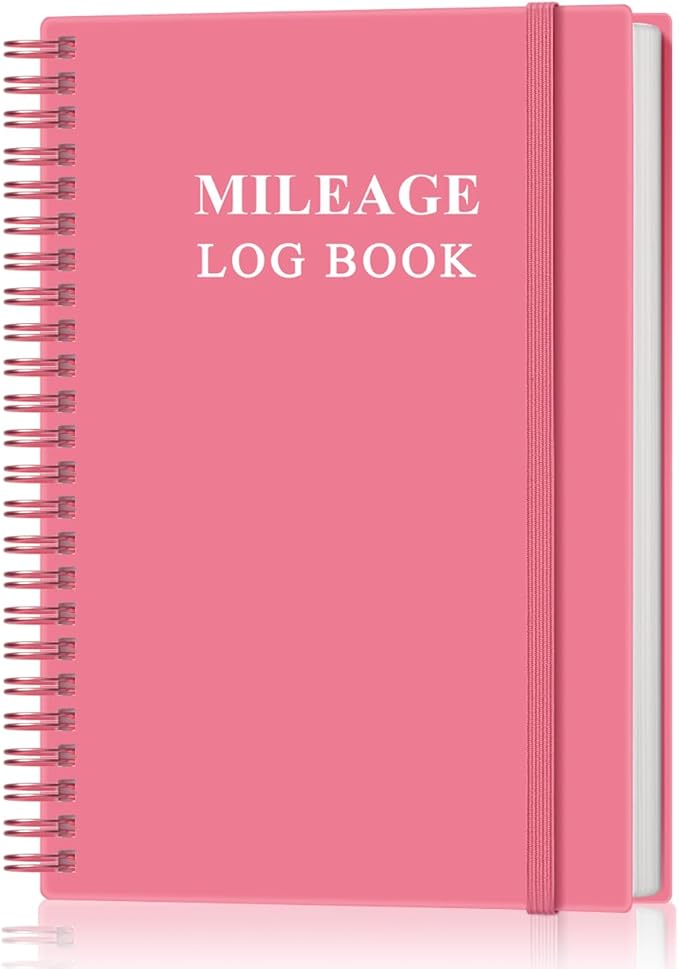Auto Mileage Log Book for Taxes,Vehicle Maintenance Log Book, Mileage Tracker for Car with Mileage, 5.8" x 8.5", Pink