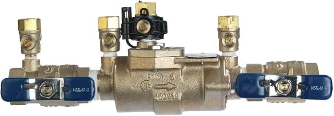 Febco LF850 Series 1" Lead-Free Copper Silicon Alloy Double Check Valve Backflow Preventer Assembly, Quarter Turn Shutoff, Small Diameter, NPT Connections, Freeze Sensor, Modular Design