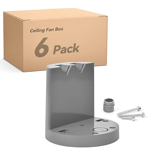 Ceiling Fan Box, PVC, 12 Cubic Inch, UL Listed, 6 Pack