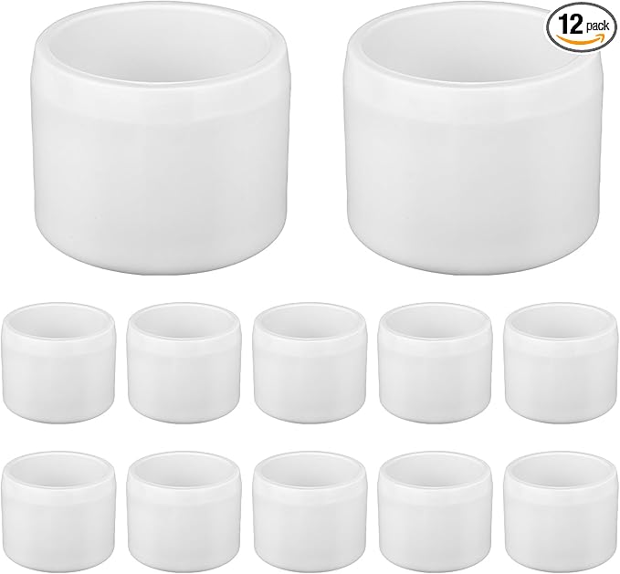12-Pack 3/4" PVC Fittings End Cap, Furniture Grade PVC Pipe Fittings 3/4 Inch End Cap, UV Resistant, Fits SCH40 Pipe DIY Garden Shelves, Greenhouse, Shed and Outdoor Structures