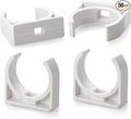 16mm/0.63" (50 PCS) U-Shaped PVC Pipe Clamps (White), Hose Hanger Support, High Strength for Home Plumbing, TV Trays, Water Supply, Garden Tubing, PEX, UV Resistant, fit for 1/2" PEX Tubing