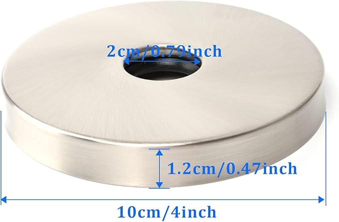 4 Inch Shower Arm Flange Oversized Plumbing Cover Plates,Universal Extra Large Replacement Escutcheon Cover Plate for Covering Gaps,Holes,Fits All Standard 1/2" Pipes,Brushed Nickel(2 PACK)