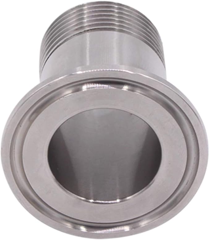 DERNORD 2 Pack Sanitary Male Threaded Pipe Fitting to TRI CLAMP with 2 Silicone Gaskets (OD 50.5mm Ferrule) (Pipe Size: 1" NPT)