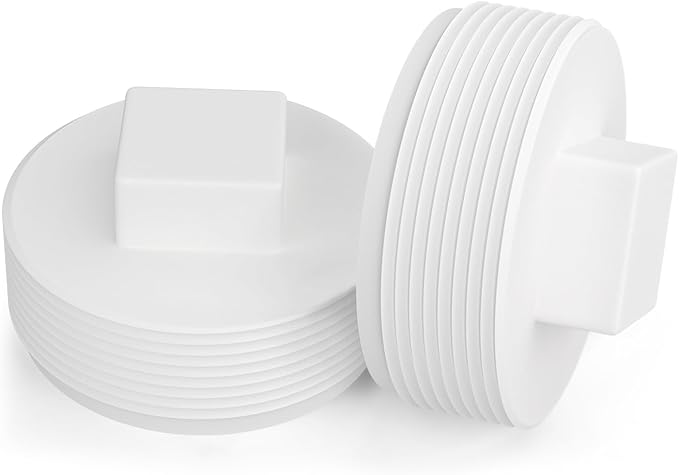 GASHER 10PCS PVC Cleanout Plug 2" NPT Male, End Cap Adaptor, Pipe Fitting Plug closing For Home or Industrial, Plumbing Water Line, Drainage Piping System