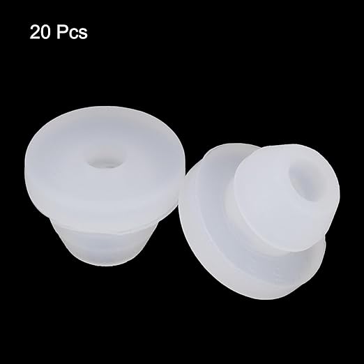 MECCANIXITY 20Pcs Snap Rubber Grommet Plug Mount Dia 5mm ID 2.5mm Narrow Groove Width 1.5mm Seal Anti-Scratch for Electrical Box Cable Pipes Transparent