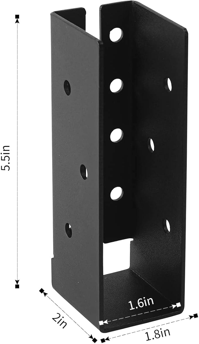 Concealed Joist Hangers, 12 Pcs of 2"x6" Outdoor Trim Concealed Flanges, Q235B Steel Powder Coated Concealed Mount Joist Hangers for 2"x6" Beam Swing…