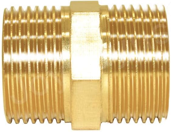 Joywayus 1" Male NPT Threaded Brass Pipe Fittings Nipple Fuel/Air/Water/Boat/Gas/Oil (Pack of 2)