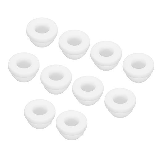 MECCANIXITY 20Pcs Snap Silicone Rubber Grommet Plug Mount Dia 8.5mm ID 6mm Narrow Groove Width 2mm Seal Anti-Scratch Sleeves for Electrical Box Cable Pipes White