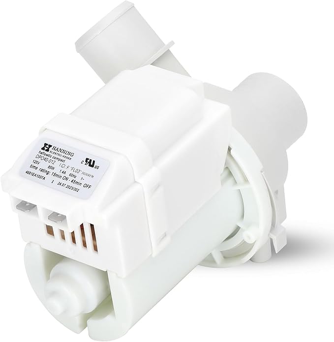 [DPO40-012 Pump OEM Mania] 4681EA1007A New OEM Produced for DPO40-012 2649379 Washer Pump Motor Assembly Compatible with lg WT1201CV WT1201CW WT4870CW, kenmore 796.31513210, Part Number: