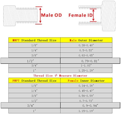 Forged Reducer Adapter Fitting - Stainless Steel 304 Reducing Pipe Connector, 3/4" NPT Female x 1/2" NPT Male (pack of 2)