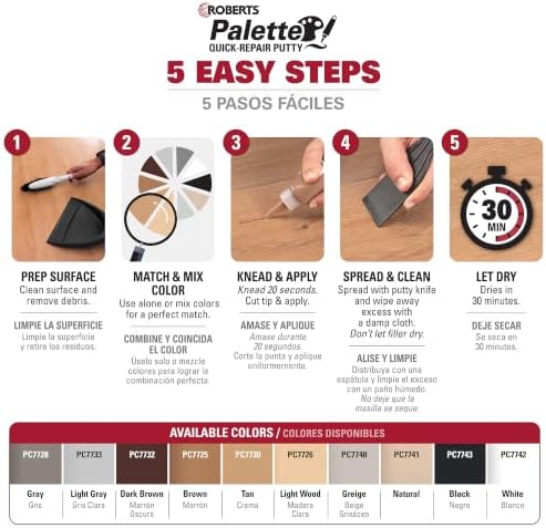 Roberts Palette Quick-Repair Putty for Wood, Laminate & Vinyl - Dark Brown