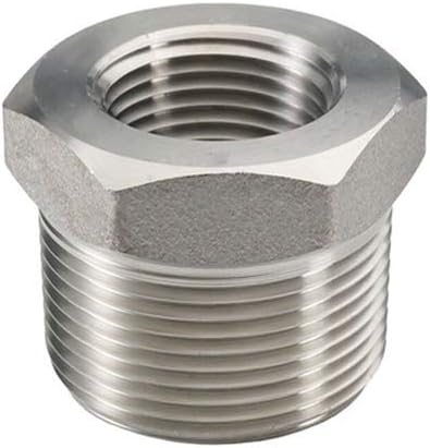 Beduan Stainless Steel Reducer Hex Bushing, 1/2" Male NPT to 1/8" Female NPT, Reducing Cast Pipe Adapter Fitting