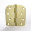 goldenwarm 6 Pack Satin Brass Residential Heavy Duty Iron Door Hinges, 4 Inch x 4 Inch Interior and Exterior Gold Door Hinges with 5/8" Radius Corners