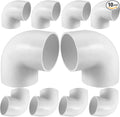 10PCS 1" 90 Degree Elbow PVC Pipe Fitting Adapter Coupling Connector Schedule 40 Slip (Socket x Socket) White Color