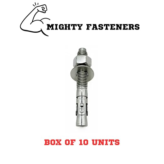 Wedge Anchors – Heavy-Duty 304 Stainless Steel Expansion Bolts for Concrete & Masonry, Rust-Resistant & Durable - 5/8" X 4-1/4" - 10 Pack