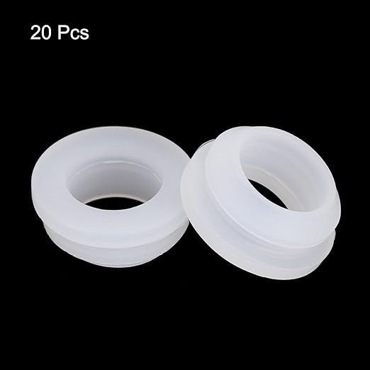 MECCANIXITY 20Pcs Snap Rubber Grommet Plug Mount Dia 13mm ID 10mm Narrow Groove Width 2mm Seal Anti-Scratch for Electrical Box Cable Pipes Transparent