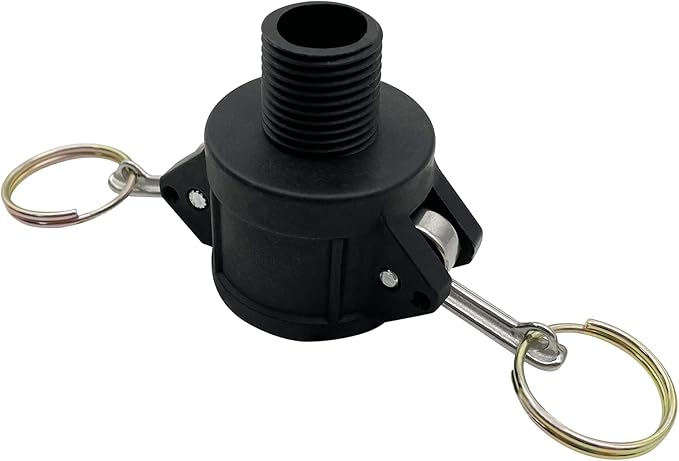 2PCS Camlock Fittings Poly NPT B-50 1/2" Type B Standard Couplings Cam lock Fittings Polypropylene Cam Groove Fitting Female Camlock with Male Threads (0.5 inch, Type B)