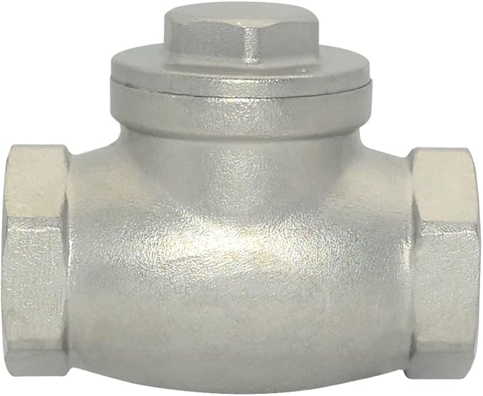 VARMHUS Stainless Steel SS316 Swing Check Valve,NPT Female x Female Thread,WOG 200 PSI PN16 CF8M (1")