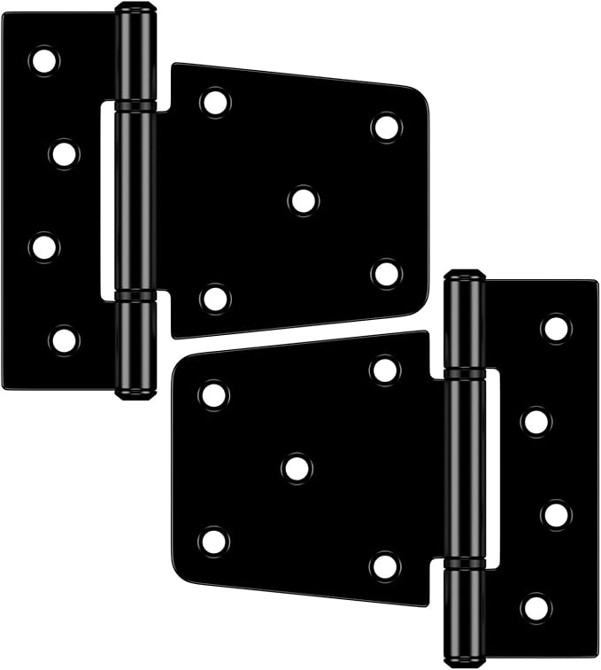 3.5 Inch Heavy Duty Gate Hinges, Extra Thick Black Shed Barn Door Hinges for Wooden Fences, Yard Gate, Vinyl Fence Gate, Garage, Gate Door Hinges for Indoor Outdoor(2 Pack)