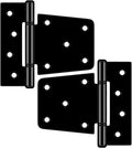 3.5 Inch Heavy Duty Gate Hinges, Extra Thick Black Shed Barn Door Hinges for Wooden Fences, Yard Gate, Vinyl Fence Gate, Garage, Gate Door Hinges for Indoor Outdoor(2 Pack)