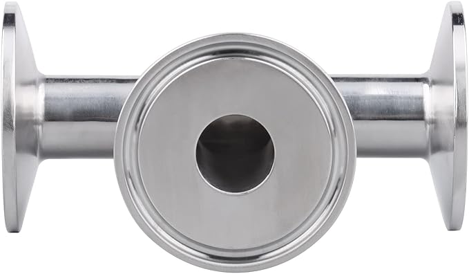 DERNORD Clamp Tee 3 Way Stainless Steel 304 with 3 Silicone Gaskets Fits 1.5" Tri Clamp, 19mm Pipe OD Sanitary Fittings(3/4 inch)