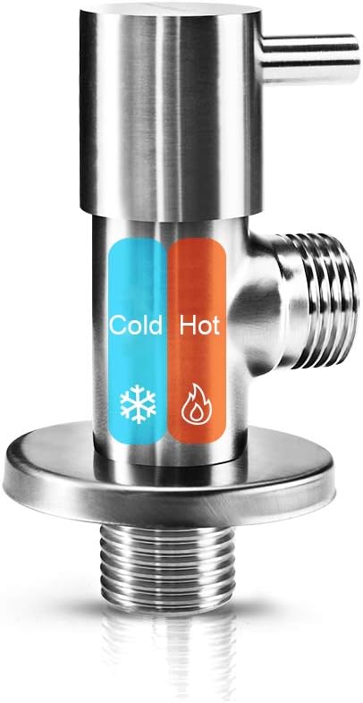 Poeland Modern Quarter Turn Angle Stop Valve 304 Stainless Steel Faucet Triangle Valve 1/2" G thread