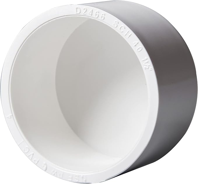 Rainbow Dream 4 Inch PVC Pipe End Cap Plug Adapter Pipe Fittings - 1 Pack, White
