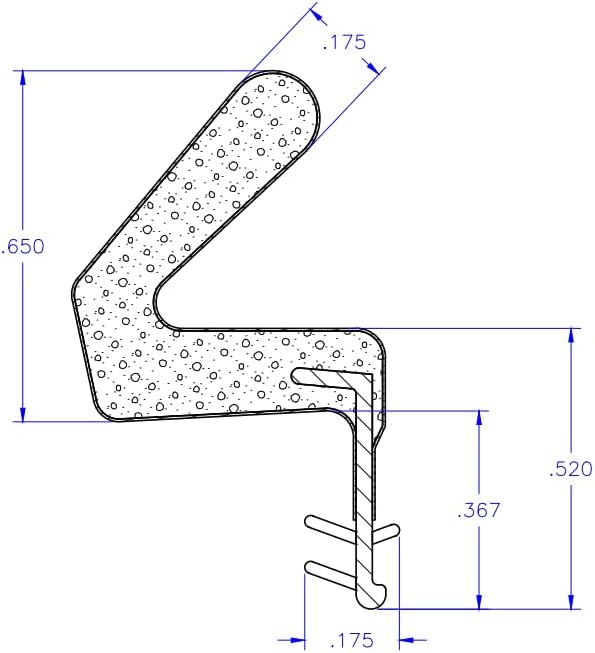 WRS .650" Q-Lon Door Seal/Weatherstripping with Kerf Mount - White (26 Ft Roll)