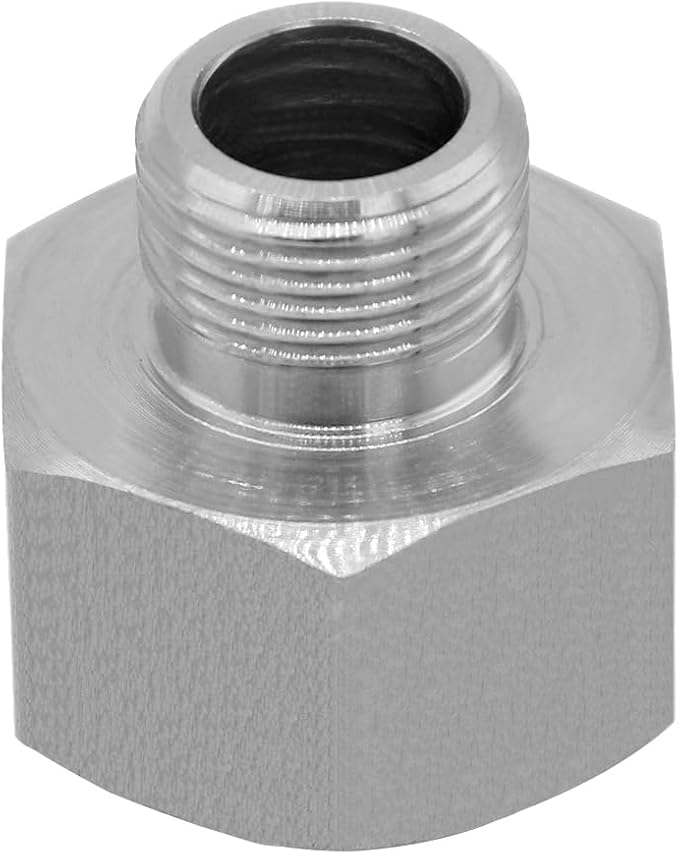 Beduan Stainless Water Line Adapter 1/2 NPT Female to 3/8 Male Reducer Hose Pipe Compression Fitting Kitchen Bathroom Faucet Supply Hose Stop Valve Adapter Pipe Connector (Pack of 2)