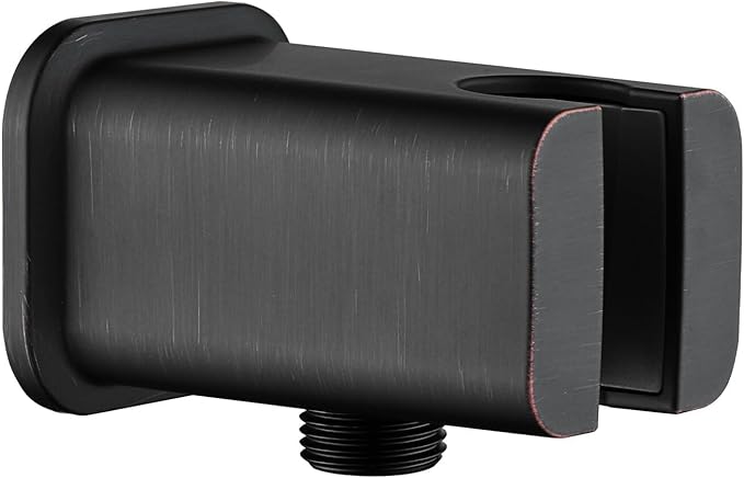 BRIGHT SHOWERS Wall Supply Elbow with Shower Head Bracket for Handheld Shower Head, Brass Core Wall Mounted Water Outlet, G1/2 Connector, Oil Rubbed Bronze