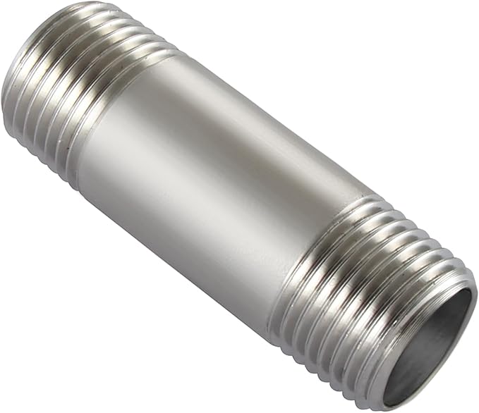 Beduan Stainless Steel Pipe Fittings 1/4" NPT x 1/4" NPT Male Threaded, 2" Length Nipple Cast Pipe