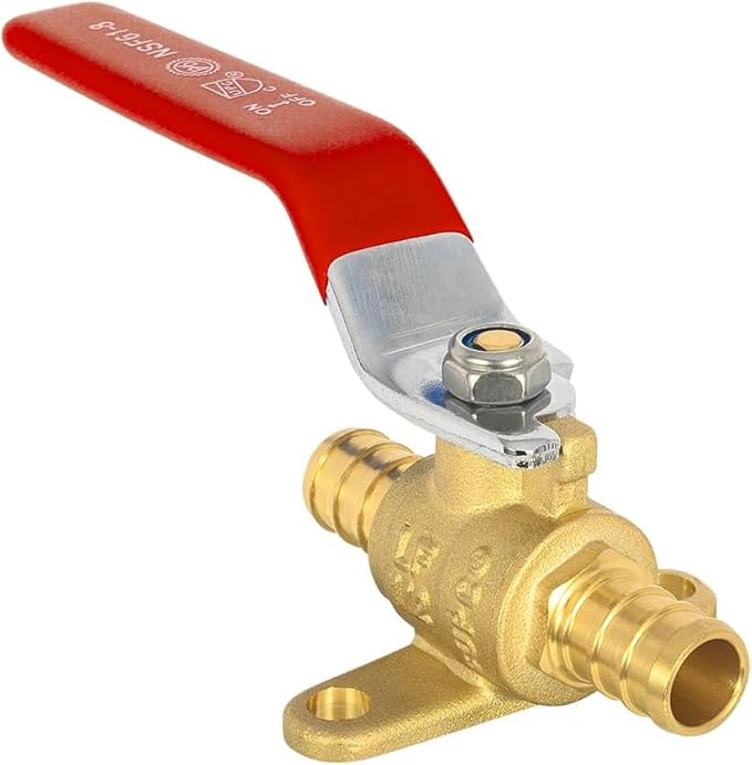 30-Pack EFIELD 1/2-inch Crimp Pex Brass Full Port Shut-off Ball Valve with Drop-ear, Red and Blue Levels, ASTM F1807 (10, 1/2-inch),(VALVE213-30PCS)