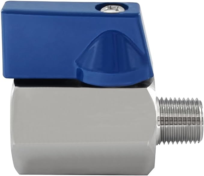 316 Stainless Steel Mini Ball Valve 1/8" NPT Female x Male Thread Shut Off Valve for Water,Oil and Gas 2pcs