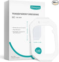 Dimora Waterproof Transparent Film Dressing, Clear Bandage Tape for Wound Care, Adhesive Post Surgical Cover Pad，for IV Shield, Tattoo Aftercare, Shower Protector 4x4 3/4 inch 100 Packs