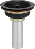 Uni-Green Matte Black Kitchen Sink Drain Kit for Standard 3-1/2 Inch Drain - Fit 1-1/2 inch Pipe - Stainless Steel Basket with Knob - Rubber Stopper Bottom - 3.5" Kitchen Sink Drain Replacement Kit