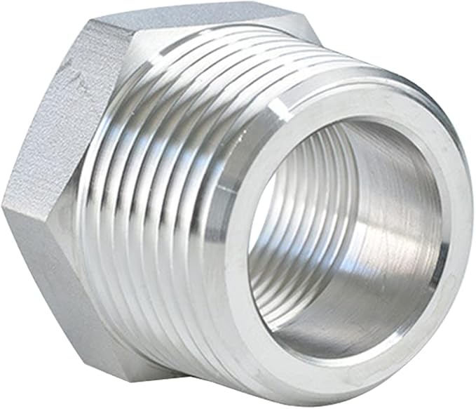 Joywayus Stainless Steel Hex Head Bushing Reducer Pipe Fitting 3/4 NPT Male × 1/4 NPT Female (Pack of 2)