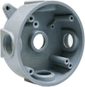 Round Electrical Outlet Box, Weatherproof 5 Hole-1/2 or 3/4 in Electrical Outlet Box, UL Listed, PVC No Cover Junction Box, Gray