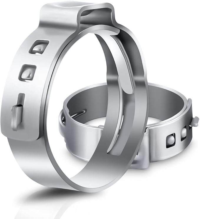 50 PCS 1/2 Inch PEX Cinch Clamps Rings, 304 Stainless Steel PEX Fitting Clamps Pinch Clamp Rings Crimp Rings for PEX Tubing Pipe Fitting Connections (Silver-1/2inch(50PCS))