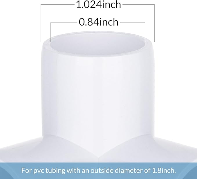 1/2 inch 3-Way PVC Pipe Fittings, PVC 3-way Fitting Connectors, Used for Building Furniture, Furniture Grade, White (20 Pack)