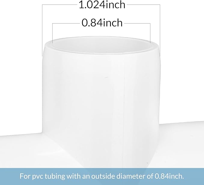 20 Pack 1/2 Inch Cross PVC Fittings Furniture Grade Elbow, 4-way Fittings, Tent PVC Connectors and Greenhouse Pipe Fittings