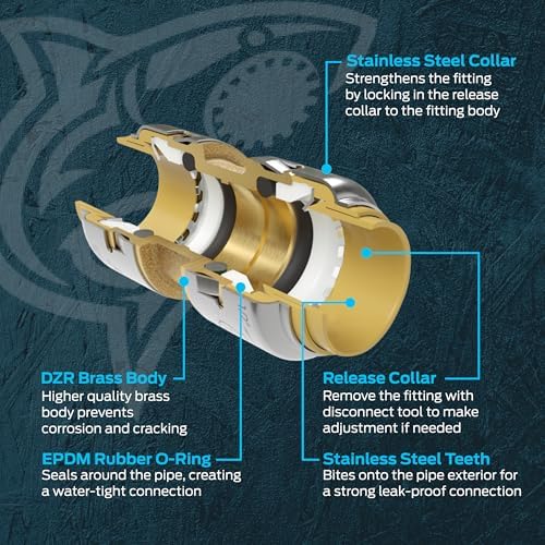 SharkBite Max Male Adapter, 1 in Push-to-Connect x 1 in MNPT, Brass Plumbing Fitting, UR140A