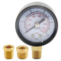 Pressure Gauge 0-150PSI 1/8" NPT Male Brass Bottom Mount 1-1/2" Dial Stainless Steel Case Include 1/2" NPT and 3/8" NPT Bushing Connector Universal Multifunctional