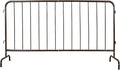 Interlocking Steel Barricade, 7 Ft. Heavy Duty Galvanized Metal Barricade, Interlocking Steel Road Barriers with with Bridge Feet Base, for Crowd Control Event Fencing Indoor/Outdoor, Brown