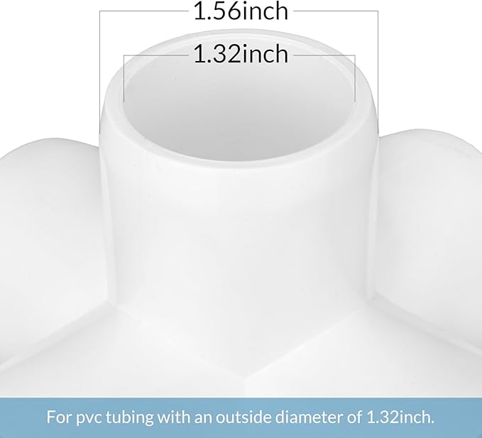 8 Pack 1 inch PVC Pipe Fittings, PVC 5-way Fitting Connectors, Used for Building Furniture, Furniture Grade, White