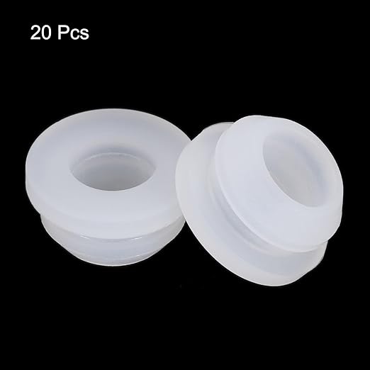 MECCANIXITY 20Pcs Snap Rubber Grommet Plug Mount Dia 10mm ID 7mm Narrow Groove Width 2mm Seal Anti-Scratch for Electrical Box Cable Pipes Transparent