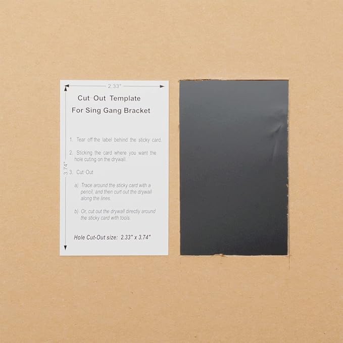 1 Gang Low Voltage Mounting Bracket for Passing Though Telephone Wires, Network Cables, HDMI, Coaxial, Speaker Cables, TVCable, Pack of 12, Black, 24 Screws and Cutting Template Included