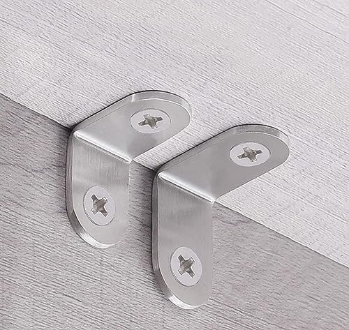 20Pcs Stainless Steel L Brackets - 20mm Right Angle Corner Brace, Heavy Duty Metal, 90 Degree Joints (0.79"x0.79"x0.63")