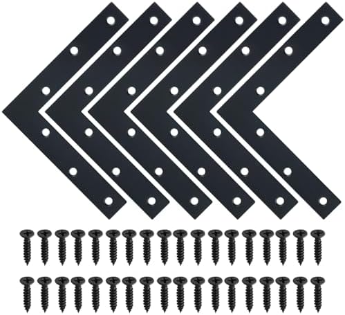 SAYAYO Flat L Bracket, 150x150mm / 6" x 6" Stainless Steel L Mending Plate