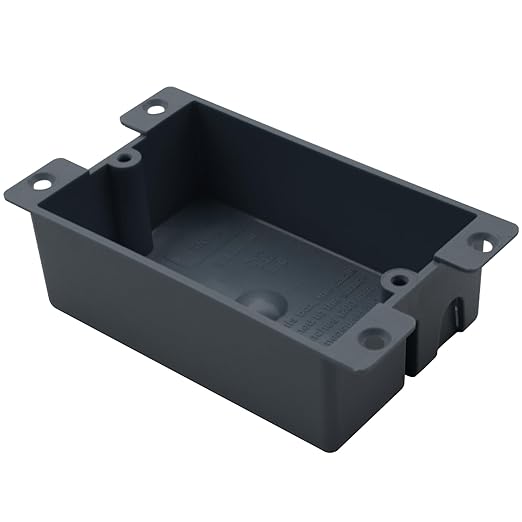1 Gang Electrical Box Shallow,Electrical Box,8 Cubic Inch PVC Plastic Outlet Box,ETL Listed,AWG Standard Receptacle Box(1 Pack).